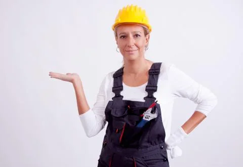 Female construction worker Foto stock
