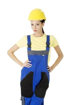 Female construction worker Stock Photos