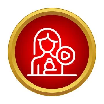 Female content creator icon producing a new online video Stockillustratie