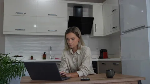 Female count on the kitchen. Stock Footage 279067805