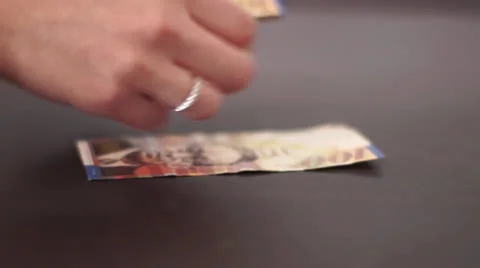 Female count money Stock Footage
