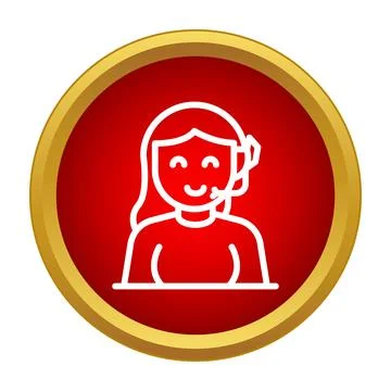 Female customer service agent with headset icon Stock Illustration