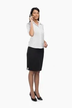 Female customer service representative using a headset Stock Photos