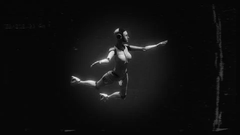 Female Cyborg Data Analysis Video stock 263200704