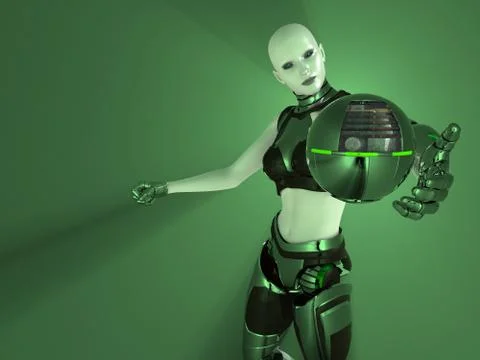 Female cyborg Stock Illustration
