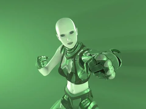 Female cyborg Stock Illustration