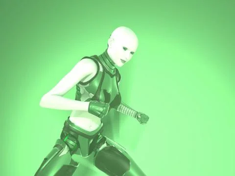 Female cyborg Stock-Illustration
