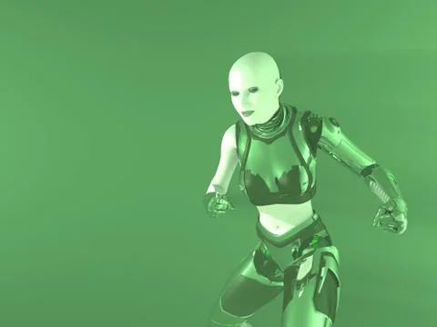Female cyborg Stock-Illustration