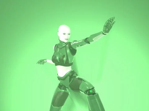 Female cyborg Illustrazione stock