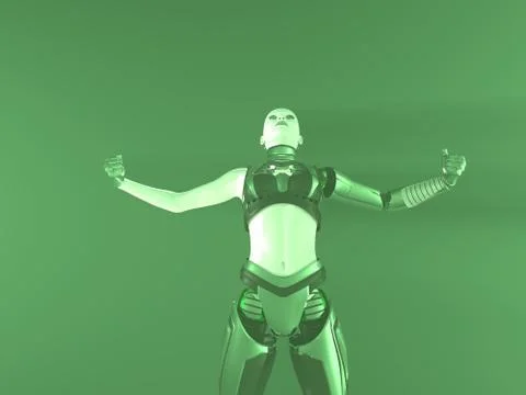 Female cyborg Stock Illustration