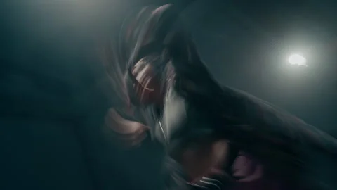 Female Dance Performer with Frantic Blurred Effect Stock Footage 335688449