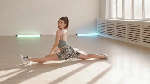 Female Dancer Doing Splits | Stock Video | Pond5