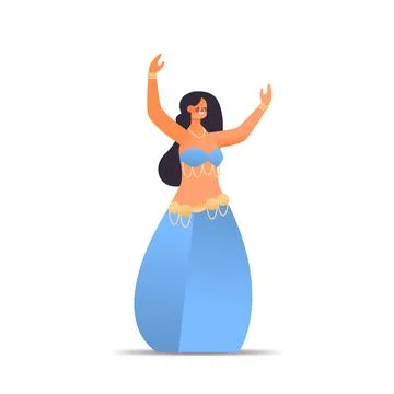 Female dancer dressed in eastern style sport girl doing dancing exercises Illustrazione stock
