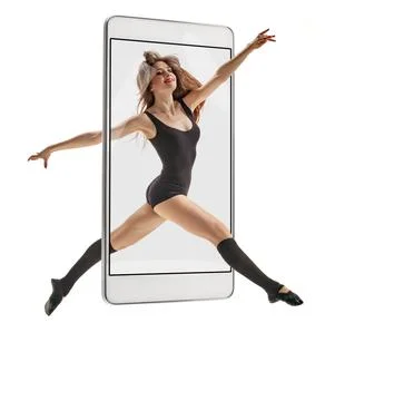 Female dancer jumping Stock-Fotos