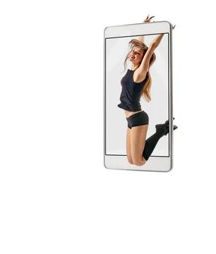 Female dancer jumping Foto stock