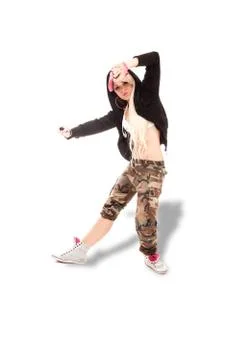 Female dancer over white background Stock Photos