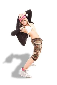 Female dancer over white background Stock Photos