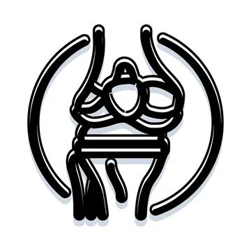 Female dancer performing abstract belly dance movement Illustrazione stock