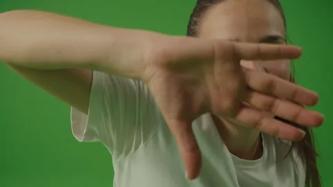 Female Dancer Performing Dance Show Doing Freestyle Stunts. Chroma Key. Stock Footage 224111906
