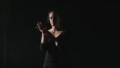 Female Dancer Waiting to Perform Stock Footage 81630387