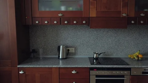 Female dancing in the kitchen at Breakfast Stock-Footage 82834553