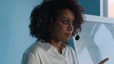 Female Developer Doing Presentation Stock Footage 303367533