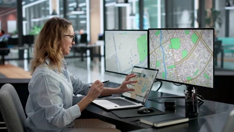 Female Developer Viewing House Floor Plan Stock Footage 329301991