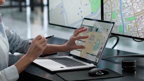 Female Developer Viewing House Floor Plan Stock Footage 329681144