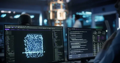 Female Developer Working on AI Model on Computer 스톡 동영상 318965422