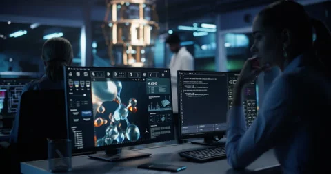 Female Developer Working on AI Model on Computer Stock Footage 318965486