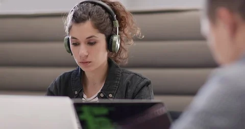 Female developer working in an office Stock Footage 86817100