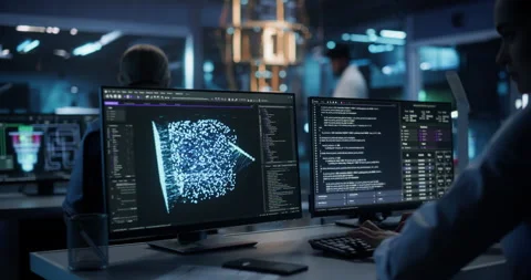 Female Developer Working on Quantum Computer Research on PC Stock Footage 318967052