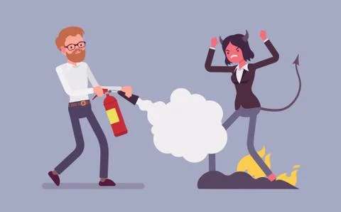 Female devil exorcism Stock Illustration