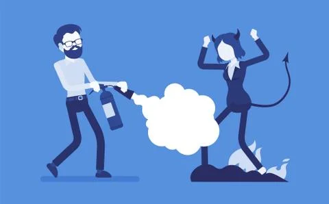 Female devil exorcism Stock Illustration