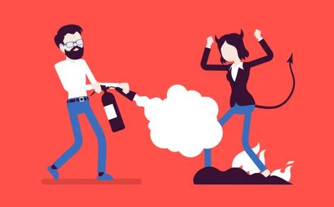 Female devil exorcism Stock Illustration