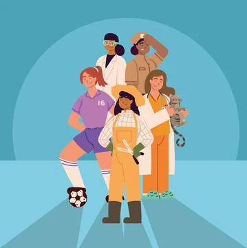 Female different professions Illustrazione stock