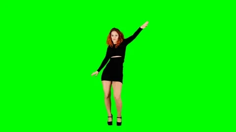 Female Disco Dancer on Greenscreen Video stock 98596117