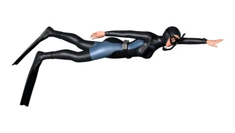 Female Diver Stock Illustration