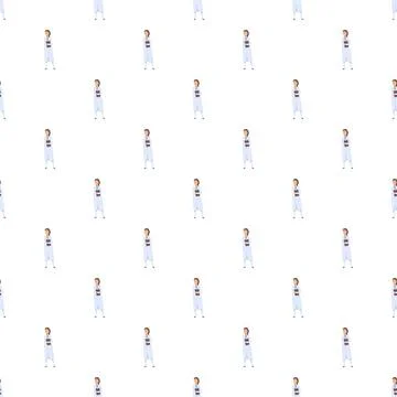 Female doctor pattern seamless tile medical background Illustrazione stock