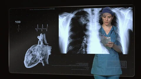 Female Doctor Touchscreen Stock-Footage 210225768