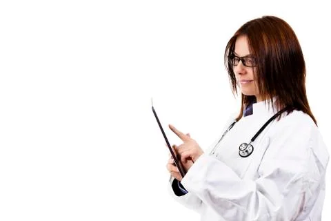 Female doctor using tablet pc Stock Photos