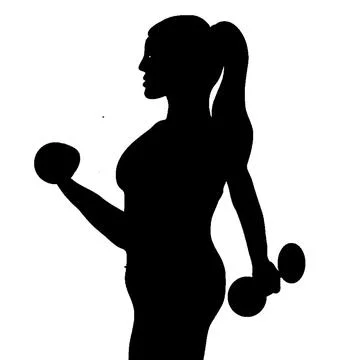 Female doing exercise dumbbells lifting heavy athlete sport healthy lifesty.. Stock Illustration