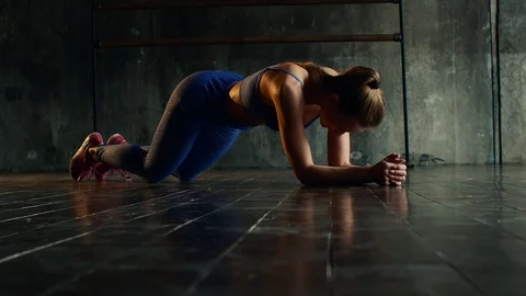 Female doing stretching workout. Video stock 90280786