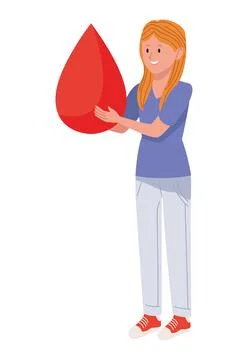 Female donor with drop Stock Illustration