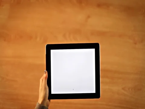 Female drawing red background on tablet Stock Footage 71851851