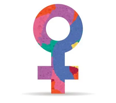 Female drawn painted icon vector Stock Illustration
