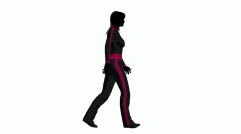 Female dressed in workout clothes walking on a white background Stock Footage 10806018