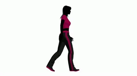 Female dressed in workout clothes walking on a white background Stock Footage 10806041