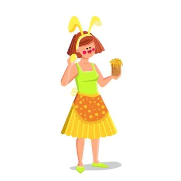 Female easter bunny vector Stock Illustration