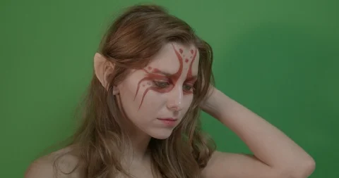 Female Elf - Green Screen Background Stock Footage 91786802